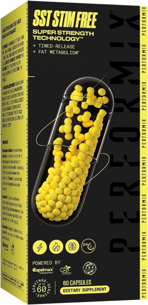 PERFORMIX SST Stim Free Super Strength Technology - Non-Stimulant, Timed-Released Energy Branson - L-Carnitine & Ashwagandha - Pre Workout Supplement, Fitness Hedefleri Erkekler ve Kadınlar için - 60 Capsules