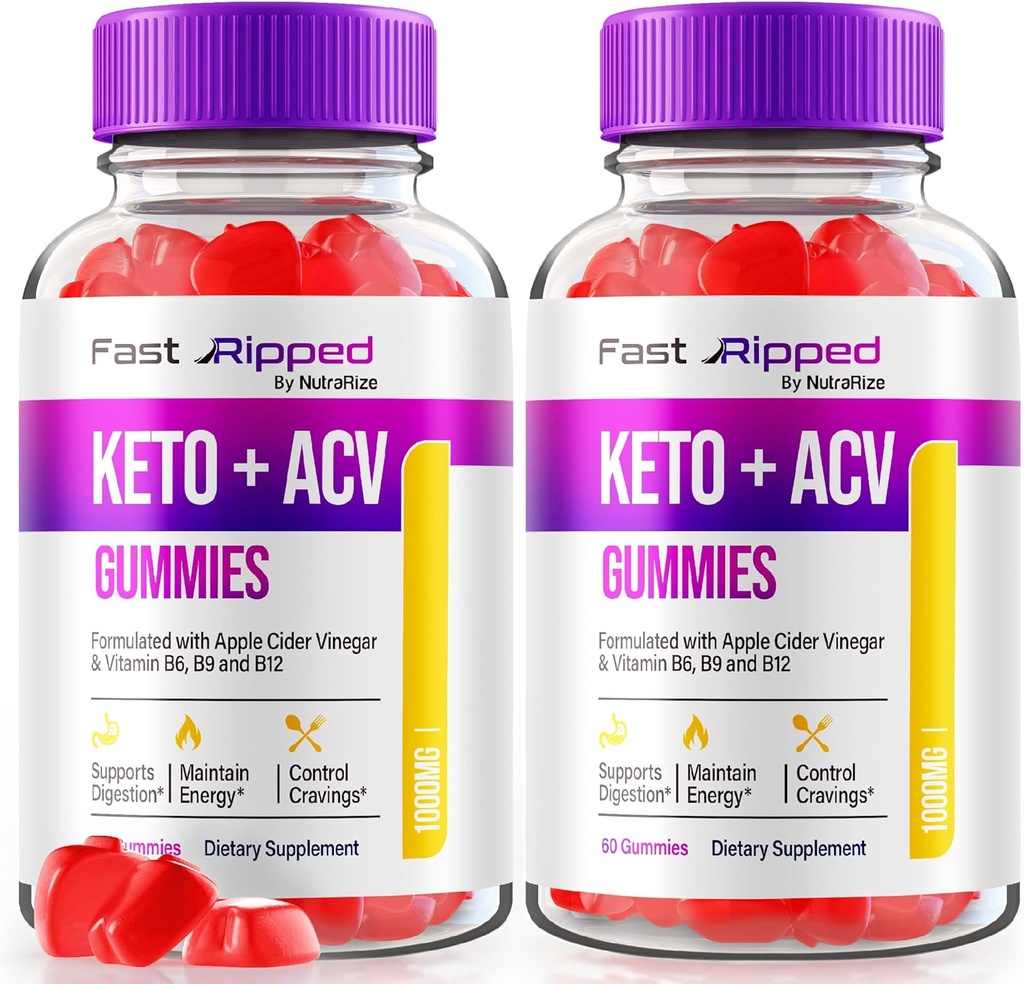 NutraRize (Συσκευασία 2 Fast Riped Keto+ACV Gummies, Advanced Formula, Apple Cider Vinegar 1000MG συμπλήρωμα βιταμινών, μέγιστη δύναμη Gummy Κριτικές (120 Gummies)