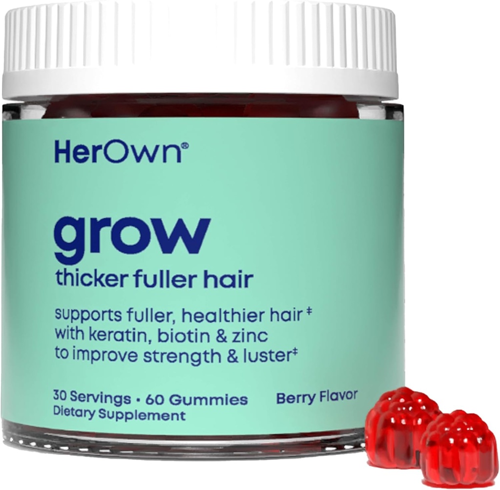 Kendi Büyü Gummies, Biotin, Keratin & Horsetail, Desteks Fuller Saç, Sağlıklı Saç Büyüme, Berry Flavor, 60 Gummies