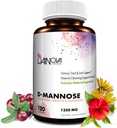 Dainova D Mannose 1350 mg with Cranberry I D-Mannose Capsules for UTI Prevention, Urinary Tract Support, Urinary Tract Health for Women, & Cleanse. W/Hibiscus & Dandelion, 120 Veggie Capsules