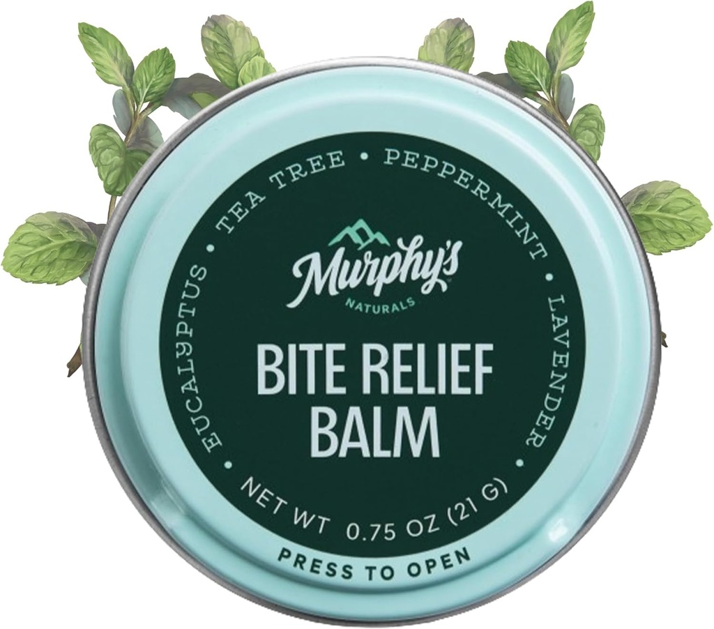 Murphy's Naturals Insect Bite Relief Balm, Travel-Friendly, Soothes Bug Bites with Plant-Based Oil, Fast-Acting, Easy Application, 0.75oz