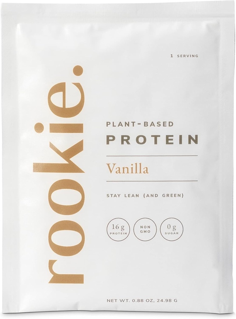 Rookie Wellness Plant-Based Probiyotik Protein - Organik Pea Protein Tozu Tamam Amino Asit Profil, Gut-Sağlıklı Prebiyotikler & Probiyotikler, & Over 25 Vitamins & Minerals (10 Sachets, Vanilla)