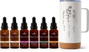 Plant Therapy Total Tincture Paketi, 30 mL Organik Ashwagandha, Asya BTC, Echinacea Mix, Elderberry, Lemon Balm, Turmeric & Travel Mug