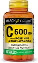 MASON NATURAL Vitamin C 500 mg, Rose HIPS & Bioflavonoids ile, Immune Support & Antioksi Formula, 90 Tabletler