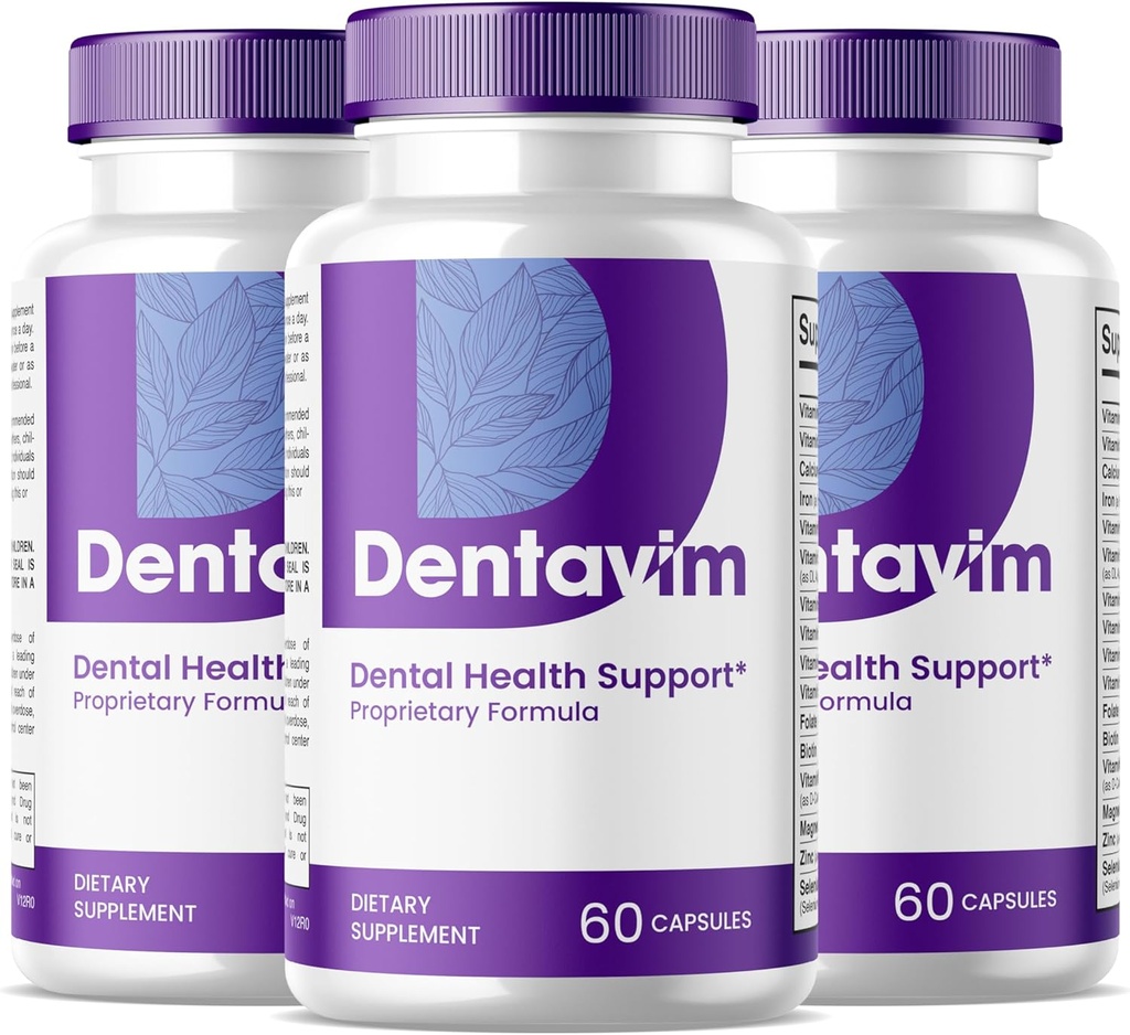 (3 Pack) Dentavim Capsules - Tüm Doğal Bakım Diş ve Gums - Dentavim Diş Sağlığı Formula Pills - Genel Oral Koruma için Vitamin & Mineraller, Denta Vim