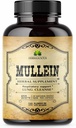 HERBALICIOUS Mullein Leaf Extract for Lungs – Lung Detox for Smokers & Respeatur Support – Βότανο συμπλήρωμα για τον πνεύμονα καθαρισμού, Detox, και Digestive Wellness – Vegan, Non-GMO, 100 κάψουλες