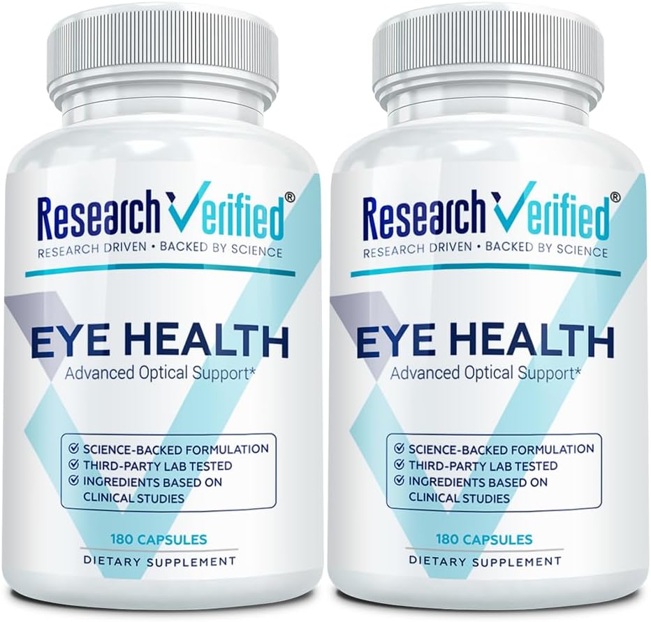 Araştırma Doğrulanmış Göz Sağlığı - Nourish ve Koruma Göz ve Vizyon, Sağlıklı Retinayı Destekleyin, Gözlere Kan Vermek - A, B, C ve E - 360 Capsules - 6 Ay Supply - ABD'de Yap