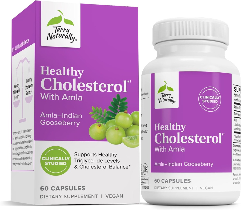 Terry Natural sağlıklı Cholesterol with Amla - Antioksi Supplement for Immune & Heart Support - Supplement to Aid Health Cholesterol & Triglyceride - 60 Capsules