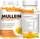 Clear Lungs için Mullein Gummies, 10 In 1 Mullein Leaf Extract for Lungs, Mullein Quercetin Gummies for Lung Cleanse, Respiratory, Immunity, Mango Flavor, 120 Count