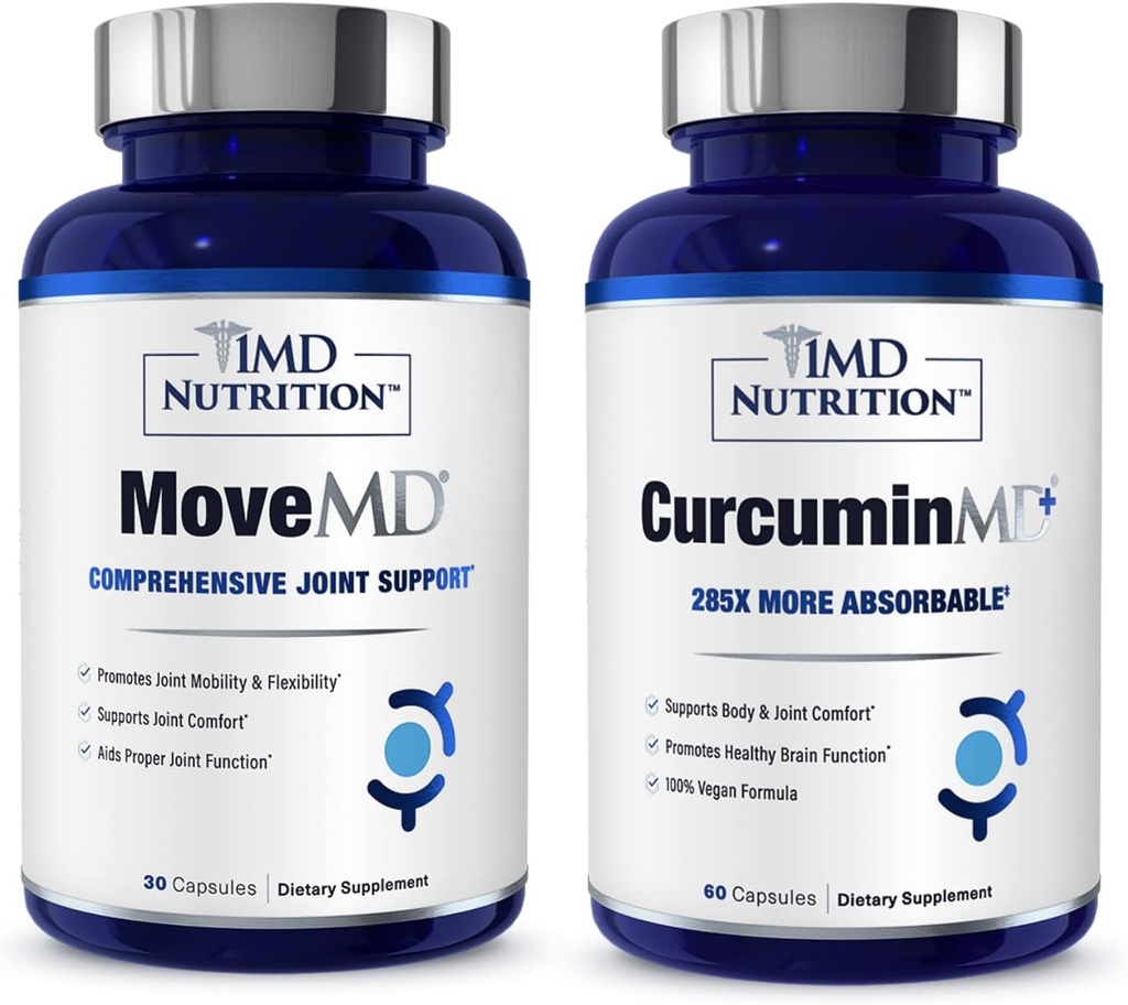 1MD BeslenmeMD & CurcuminMD Plus Sche | Doktor Collagen, Turmeric Curcumin ve Boswellia Serrata | Ortak Sağlık Supplement