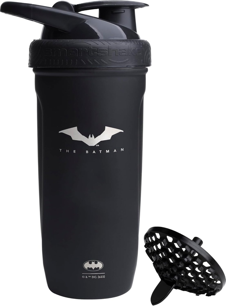 Smartshake DC COMICS Reforce Paslanmaz Çelik Protein Shaker Şişe 900 ml | 30 oz - Leakproof Vida-on Lid - BPA Ücretsiz - Uniseks - Bensiz - Batman