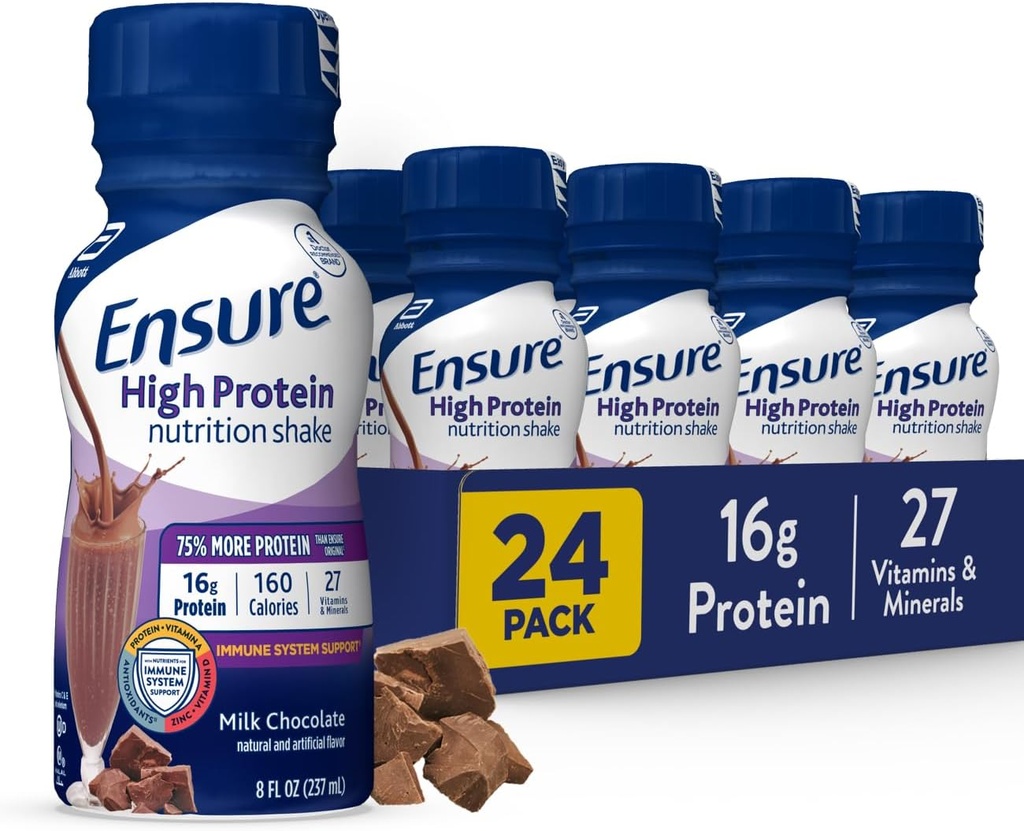 Yüksek protein Süt Çikolatası Beslenme Shake, İçmeye Hazır, 16g Protein ve 27 Vitamin ve Minerals, 8 fl oz, 24 Pack