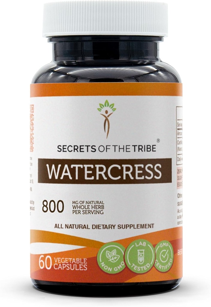 Tribe Watercress 60 Capsules, 800 mg, Watercress (Nasturtium Officinale) kuru Herb (60 Capsules)