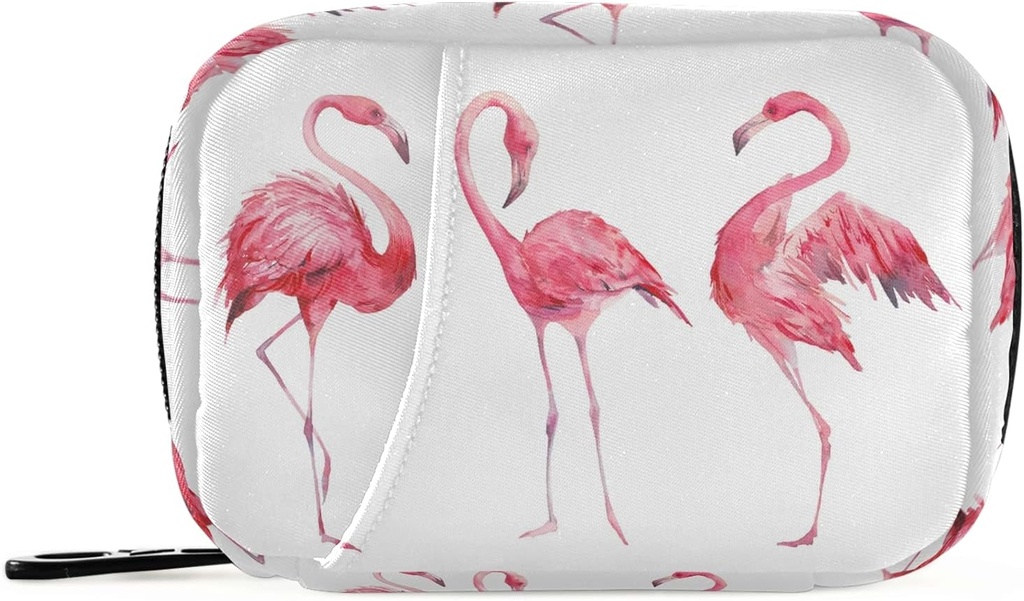 Watercolor Flamingos Pill Box 7 Günlük Pill Case Travel Pill Organizer Bag with diamond Weekly Case Compact Boyut for Vitamin Supplement Sahibi