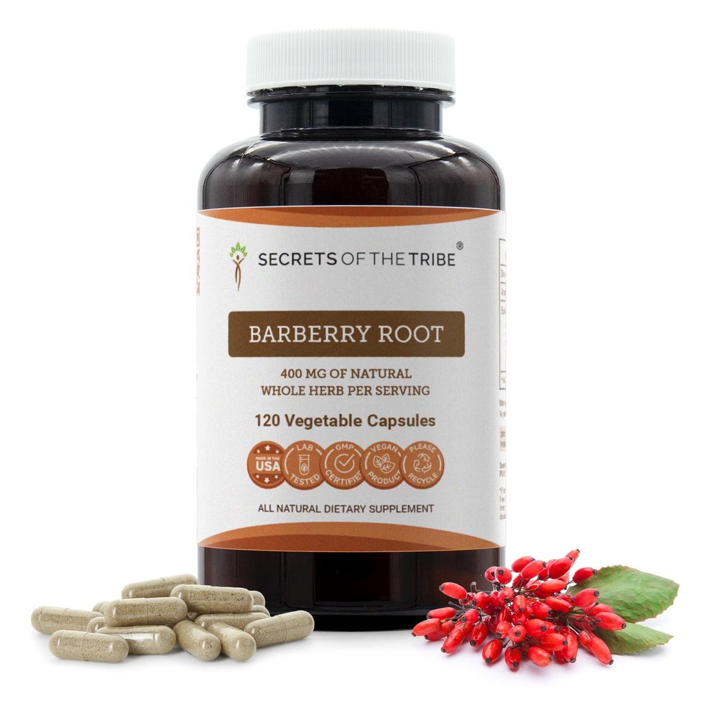 Tribe Barberry Root 120 Capsules'in Sırları, Sebze Kapsülleri ve Barberry (Berberis Vulgaris) kıl Kök Bark (120 Capsules)