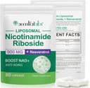 NAD+ Supplement Alternative – Liposomal NAD + Resveratrol – 30 Günlük Tedarik – Enerji ve Sağlıklı Ağlama için Yüksek Saf NAD Supplement – 80 Capsules