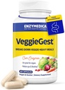 Enzymedica, VeggieGest, Digestive Enzymes, Yüksek Fiber Meals'tan Occasional Gas & Bloating Relief, Vegan & Vegetarian Diyets için Enzyme Mix for Digestive Health, 60 Count