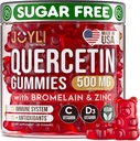 JOYLI Quercetin Gummies - Quercetin with Bromelain çinko Vitamin C & Vitamin D3 - Quercetin Supplement 500MG for Immune System & Alerji - Çocuklar ve Yetişkinler için Quercetin - 60 Quercetin Chewable