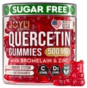 JOYLI Quercetin Gummies - Quercetin with Bromelain çinko Vitamin C & Vitamin D3 - Quercetin Supplement 500MG for Immune System & Alerji - Çocuklar ve Yetişkinler için Quercetin - 60 Quercetin Chewable