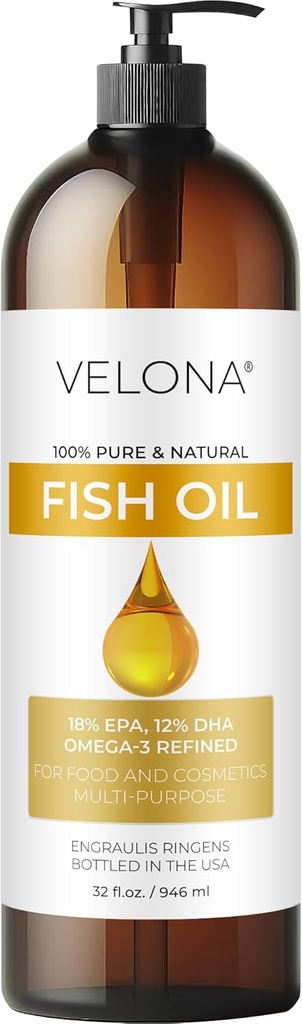 Fish Omega-3 Oil by Velona - 32 Fl Oz 