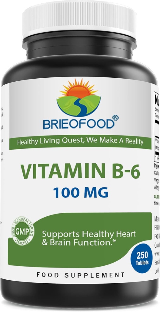 Brieofood Vitamin B6 100 mg 250 Tablet