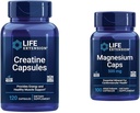 Επέκταση ζωής Κάψουλες Creatine 120 Count & Magnesium Caps 500mg 100 Count - μυϊκή δύναμη, υγεία της καρδιάς