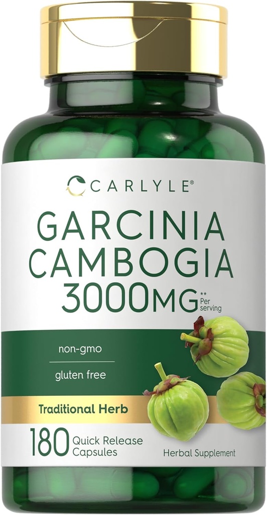 Carlyle Garcinia Cambogia Extract | 3000 mg | 180 Capsules | Non-GMO, Gluten Free Supplement Supplement
