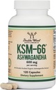 Çift Wood Supplements Ashwagandha KSM 66 Organik ve Klinik olarak Studied Ekstraksiyon (600 mg Per Hizmet, 120 Capsules, 60 Hizmet) Kadın ve Erkekler için Adaptogen Cortisol Manager