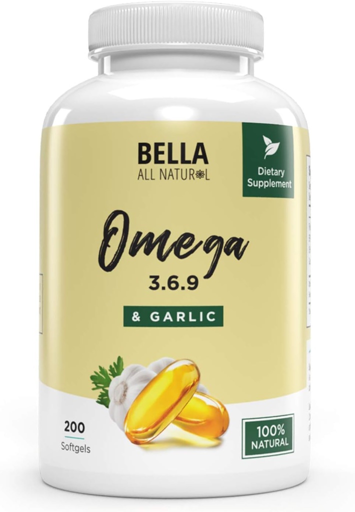 Bella All Natural Omega 3 6 9 με σκόρδο Oil - 200 Softgels