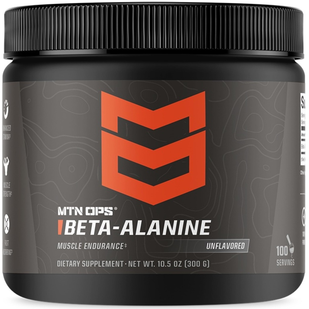 MTN OPS Beta Alanine Toz Pre Workout for Muscle Endurance & Strength, 3g of Beta Alanine per Service, Unflavored 100 Services