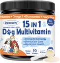 ZEBORA Dog Multivitamin Toz with Glucosamine, Dog Vitamins and Supplements for Immune Support, Skin and Coat Supplement Supplement with Omega 3 for Antigestive & Gut Health
