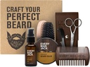 Her Adam Jack Beard Grooming Kit for Men - Sandalwood Beard Oil & Beard Balm, Beard Rotor, Ahşap Dual-sided Comb, Trimming Scisors ve Mustache Comb