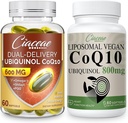 Liposomal CoQ10 800 mg 16.00 Sche with Ubiquinol CoQ10 600 MG Softgels with Omega-3 & Shilajit & PQ 1 deploy