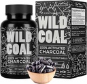 Vahşi Gıdalar Aktif Charcoal Capsules | 100% Organik Coconut Shells Bloating & Hangover için Aktif Tabletler | Lab Tested & Non-GMO Detox Pills | ABD'de (120 Capsules)