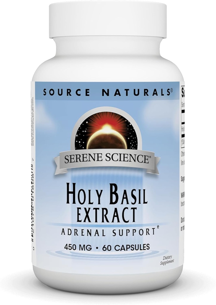 Source Naturals Serene Science Holy Basil Extract, Adrenal Support* 450 mg - 60 Capsules