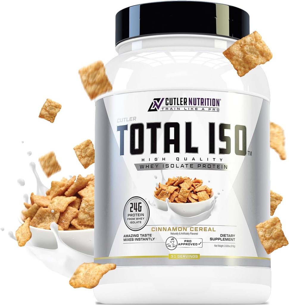 Σύνολο ISO Whey Isolate Protein Powder: Best Tasting Whey Protein Shake με 100% Whey Protein Isolate, Perfect Post Workout Protein Powder Mix and Meal Replacement Drink, Cinna Cereal, 2 Λίρες