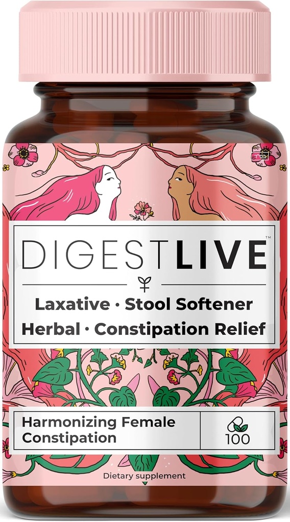 Laxative, Constipation Relief for Women - Stool Softener -% 100 Doğal - 100 Capsules - Kadın Koloni Temiz, Detox - Gaz ve Bloating Relief - Vegan, Gluten ve GMO Free