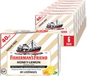 Fisherman's Friend Cough Drops, Cough Suppressant ve Sore Throat Lozenges, Sugar Free Honey-Lemon, 5.52 mg Menthol, 240 Drops (6 Packs of 40)