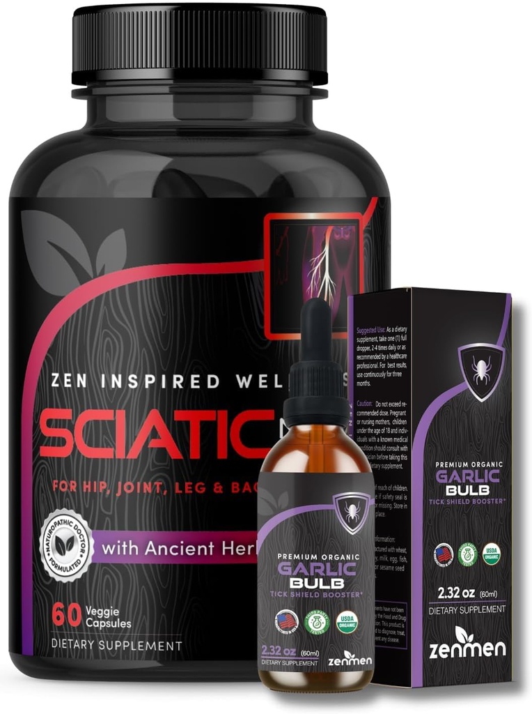 Zenmen Σκόρδο βάμμα και Sciatic Nerve υποστήριξη Bundle