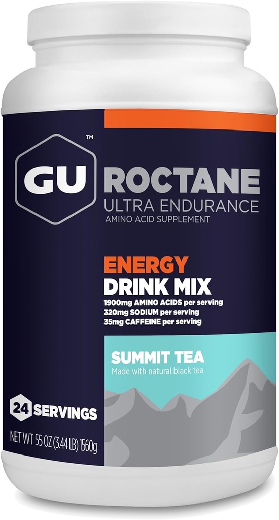 GU Energy Roctane Ultra Endurance Energy Drink Mix, Vegan, Gluten-free, Kosher, 35mg καφεΐνη, και Dairy-Free n-the-Go Energy για κάθε προπόνηση, 3.44-Pound Jar, Summit Tea