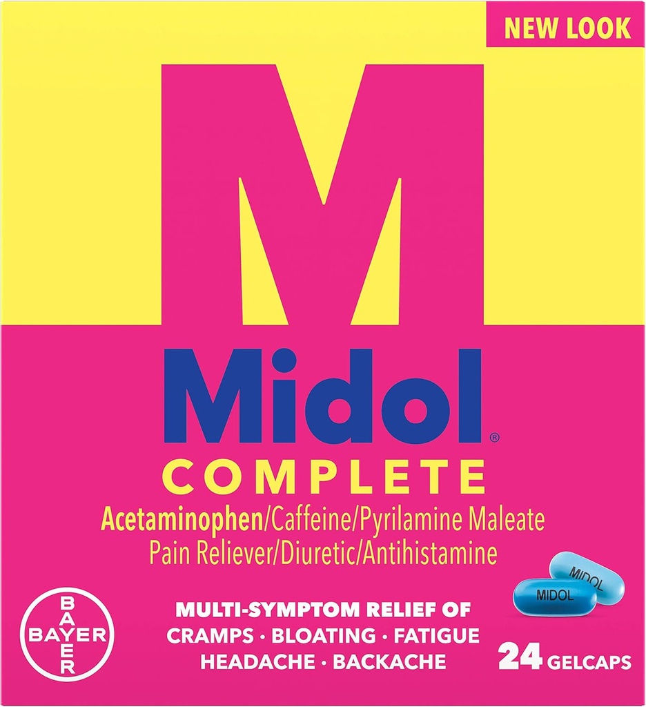 Midol Menstural Tamam, Gelcaps, 24 ct