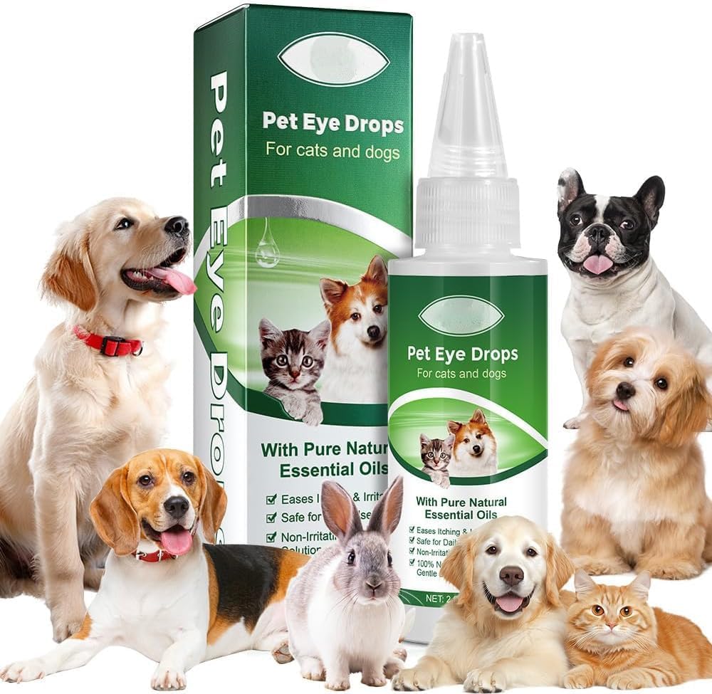AIQIUSHA Köpek Göz Tüm Hayvan Göz Yıkaması için 60ML Ölüyor, Relieve Pink Eye & Alerji Belirtileri,Eases Itching & Irritation, Pure Natural Essential Oils% 100 Doğal, Güvenli ve Sigara içilmeyen