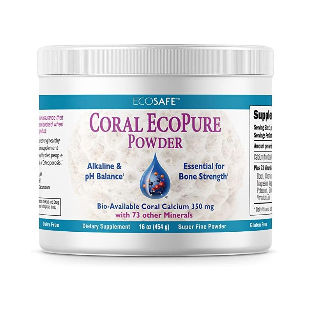 Coral Ecopure σκόνη, Coral συμπλήρωμα σκόνης ασβεστίου με Coral ορυκτά - 16 ουγγιά