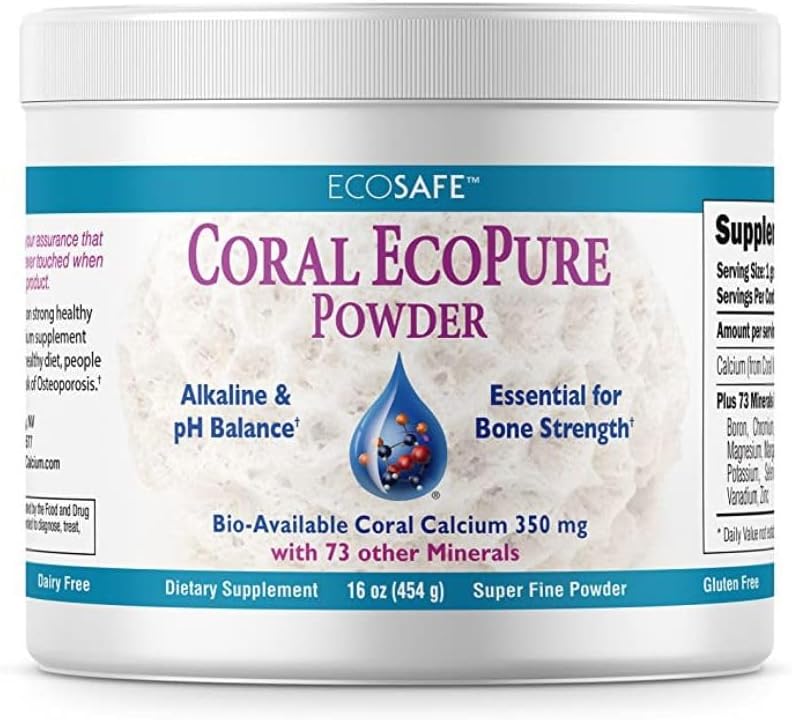 Coral Ecopure σκόνη, Coral συμπλήρωμα σκόνης ασβεστίου με Coral ορυκτά - 16 ουγγιά