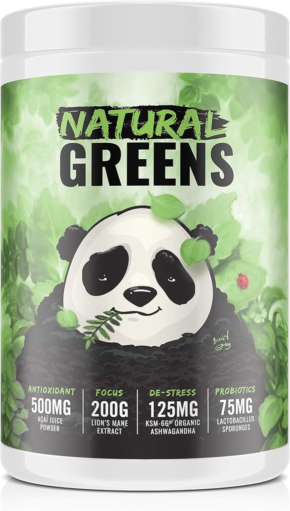 Yeraltı Biyo Laboratuvarlar/Panda Supps: All Natural SFOOD: Greens, Reds, Golds,Probiyotiks,Ashwagandha ve Lion's Mane, for Health and Wellness 13.76 Oz (Pineapple)