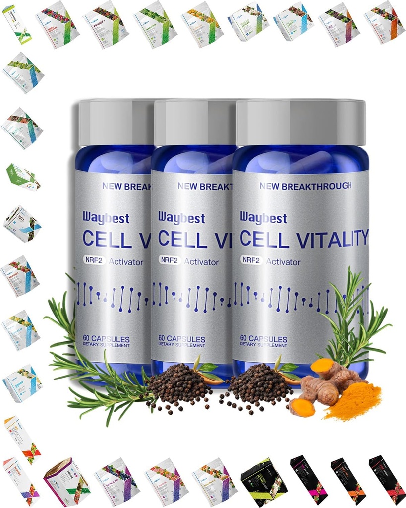 Oxidative Stress Relief Formula by Waybest Cell Vitality NRF2 Activator (180 Vegan Κάψουλες),Nutriative Anti-Aging Health Συμπληρώματα,Blend of 5 Natural Herbal Phytonutrients Συστατικά