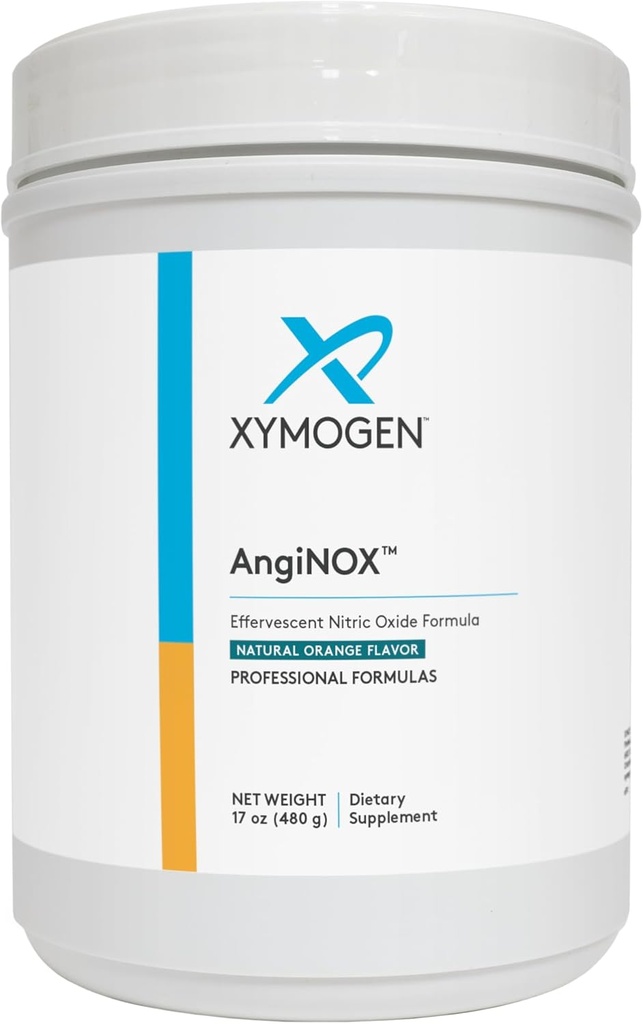 XYMOGEN Anginox - Νιτρικό Οξείδιο σε σκόνη υποστήριξης με L-αργινίνη, L-Citrulline + Quercetin - Υποστηρίζει την αθλητική απόδοση, βοηθά στην βελτιστοποίηση της ροής του αίματος + οξυγόνο - Orange Flavor Drink (17 oz)