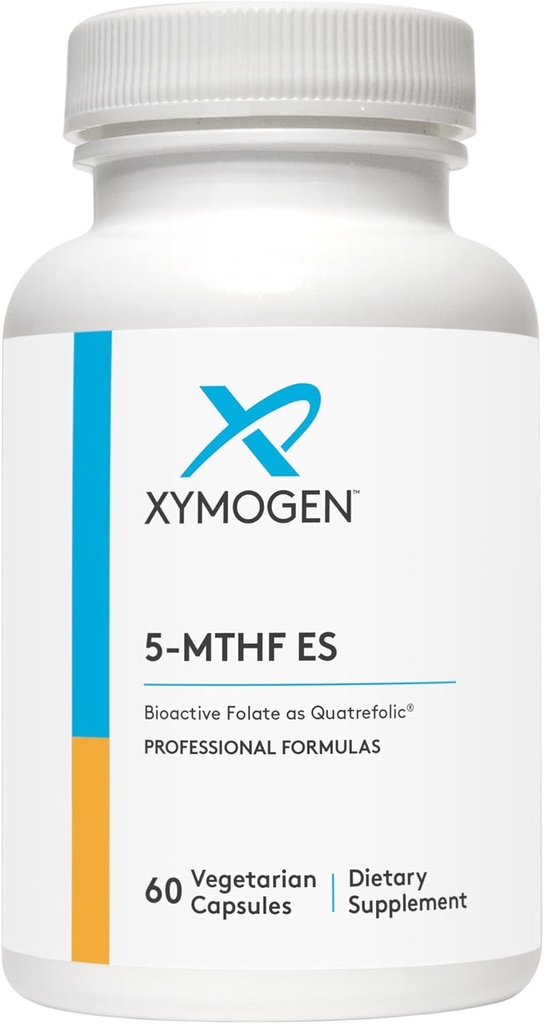 XYMOGEN 5MTHF ES - 17.000 mcg DFE - Bioaktif Folate Supplement as Quatrefolic - Mood, Cardiovascular + Metilasyon Desteği - L Me Me Metil Folate as L Torchfolate (60 Capsules)