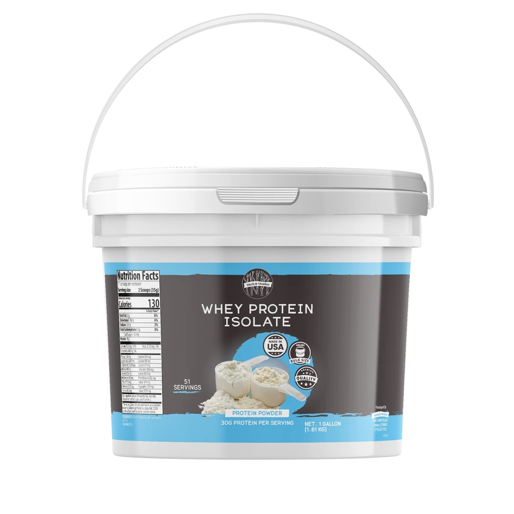 BIRCH & MEADOW 1 Gallon Whey Protein Isolate σκόνη, συμπλήρωμα προπόνησης, χωρίς γεύση