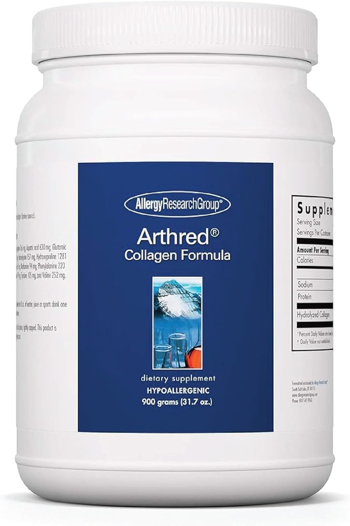Allergy Research Group Collagen Powder for Men & Women - Collagen Peptides, Arthred Supplement, Bovine Soured, Arthred Powder, Collagen Formula, Hydrolyzed Collagen - 31,7 Oz
